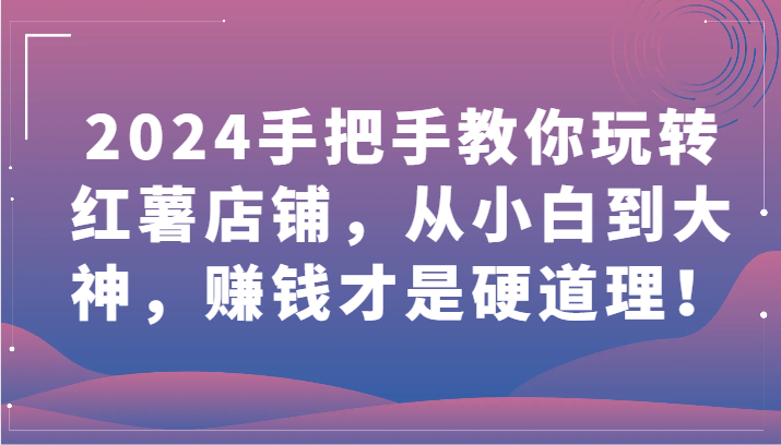 2024手把手教你玩转红薯店铺,从小白到大神,赚钱才是硬道理!-AI网创