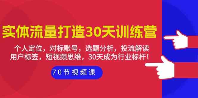 (9782期)实体-流量打造-30天训练营:个人定位,对标账号,选题分析,投流解读-70节-AI网创