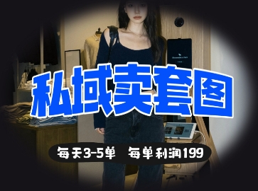 私域卖套图每天3-5单，每单利润99-渡鸦网创