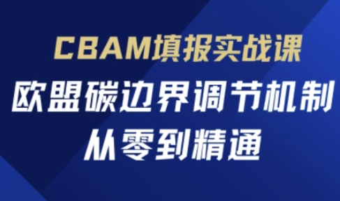 CBAM填报实战课,欧盟碳边界调节机制,从零到精通-渡鸦网创