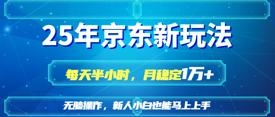 (14309期)25京东新玩法,每天半小时,月稳定1W+-渡鸦网创