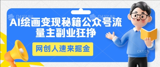 AI绘画变现秘籍:公众号流量主副业狂挣,网创人速来掘金-渡鸦网创